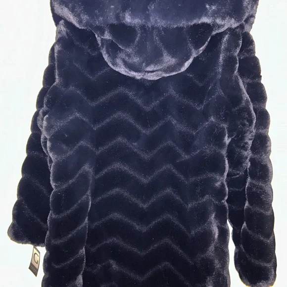Brand New/ Never worn Black Hooded Faux Fur